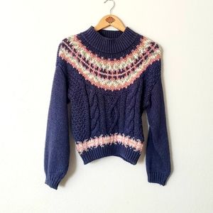 Jamie Scott Vtg Knitted Balloon Sleeve Sweater S